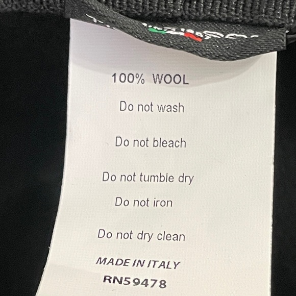 TIRABASSO NWOT 100% Wool Black Wide Brim Hat with Floral Detail, OS - Picture 8 of 12